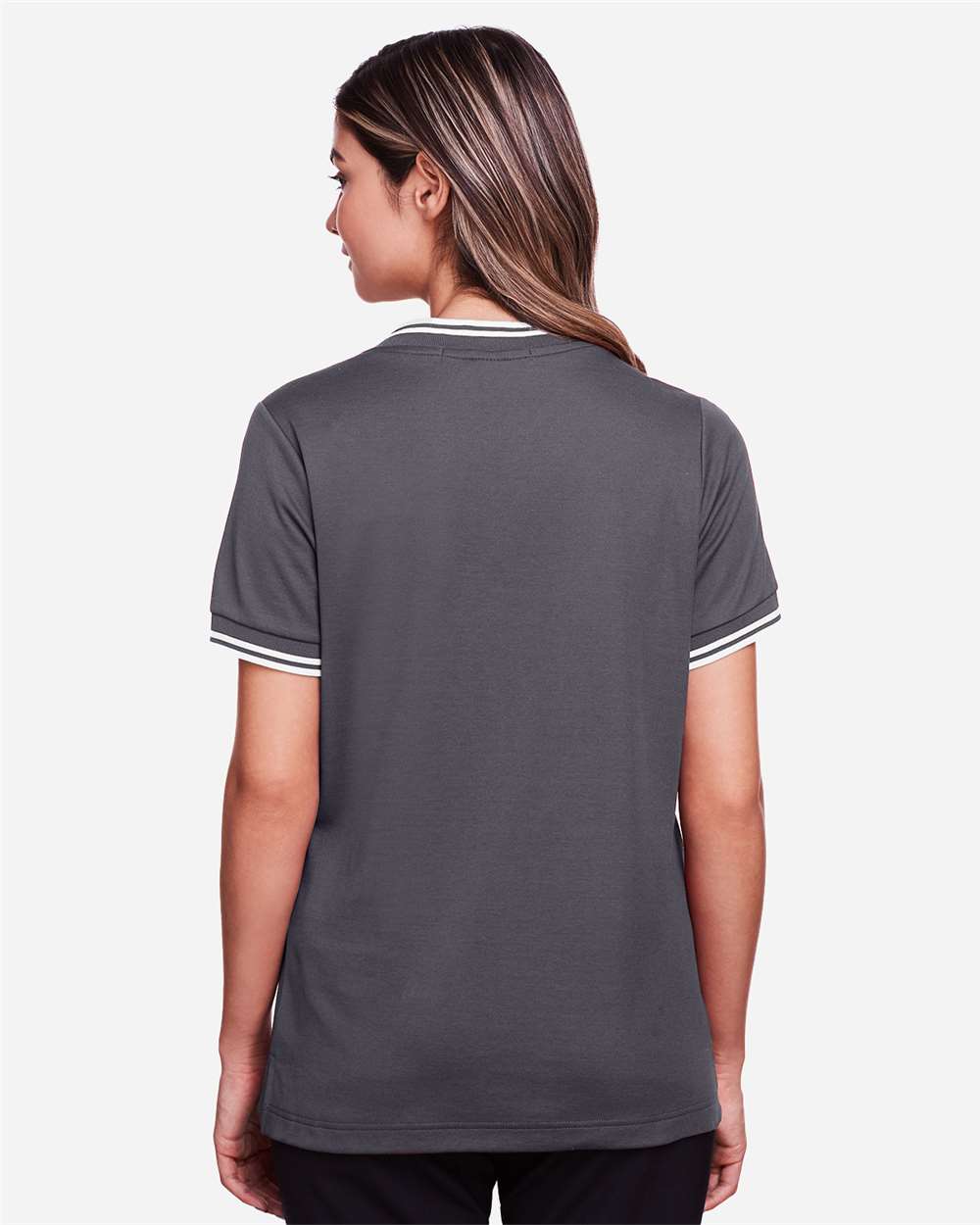 Devon & Jones-DG20CW-Women's CrownLux Performance® Plaited Tipped V-Neck Shirt - Image 21