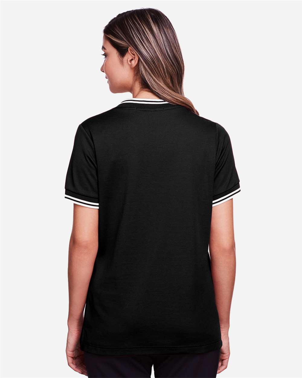 Devon & Jones-DG20CW-Women's CrownLux Performance® Plaited Tipped V-Neck Shirt - Image 5