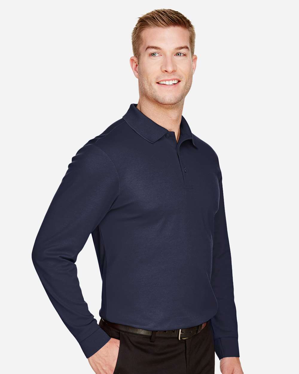 Devon & Jones-DG20L-Men's CrownLux Performance® Plaited Long Sleeve Polo - Image 10