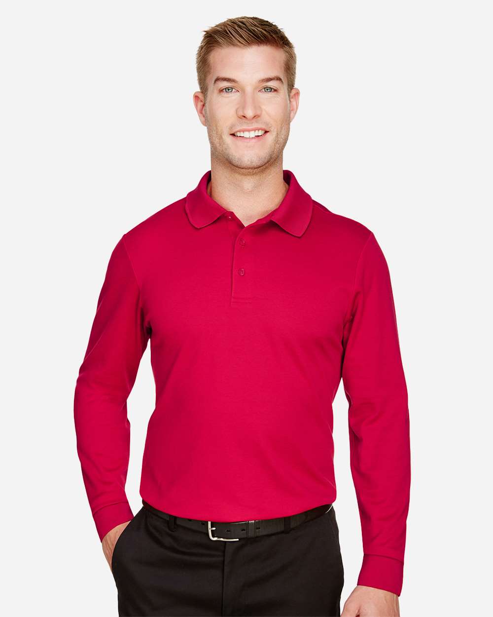 Devon & Jones-DG20L-Men's CrownLux Performance® Plaited Long Sleeve Polo - Image 14