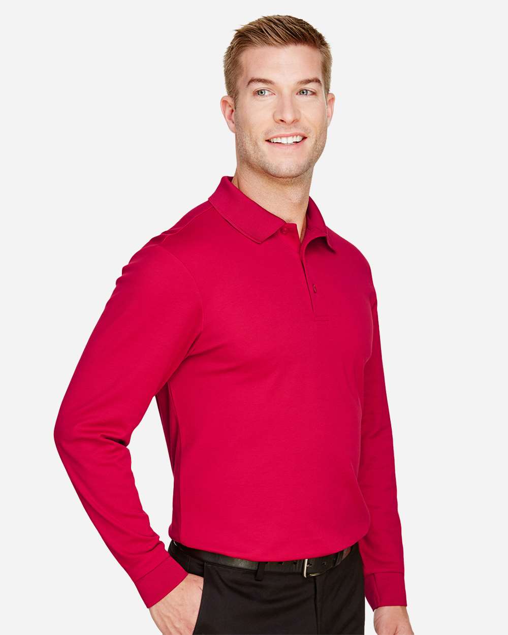 Devon & Jones-DG20L-Men's CrownLux Performance® Plaited Long Sleeve Polo - Image 15