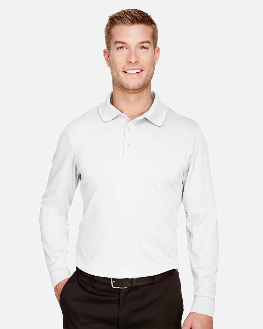 Devon & Jones-DG20L-Men's CrownLux Performance® Plaited Long Sleeve Polo - Image 19