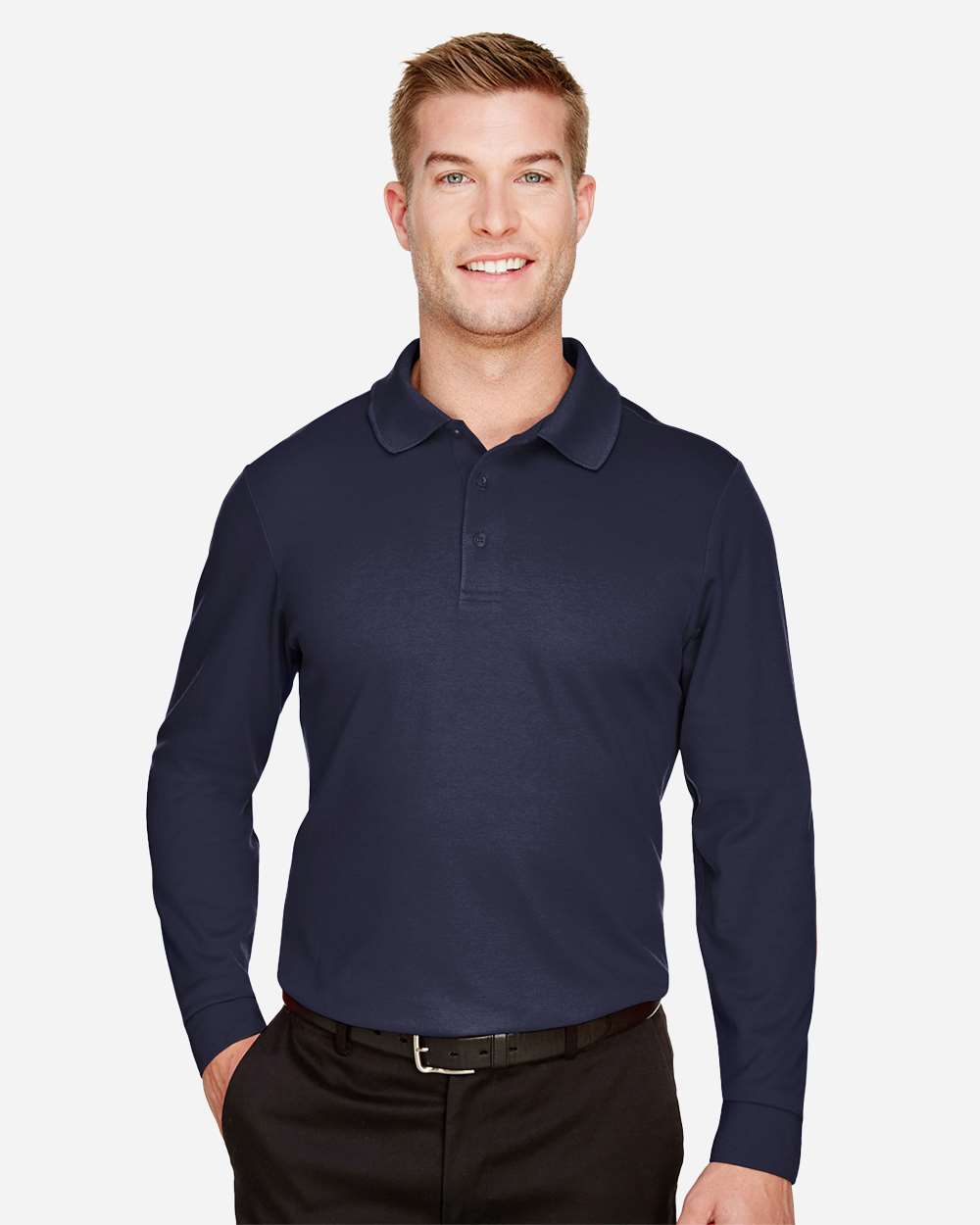 Devon & Jones-DG20L-Men's CrownLux Performance® Plaited Long Sleeve Polo - Image 9