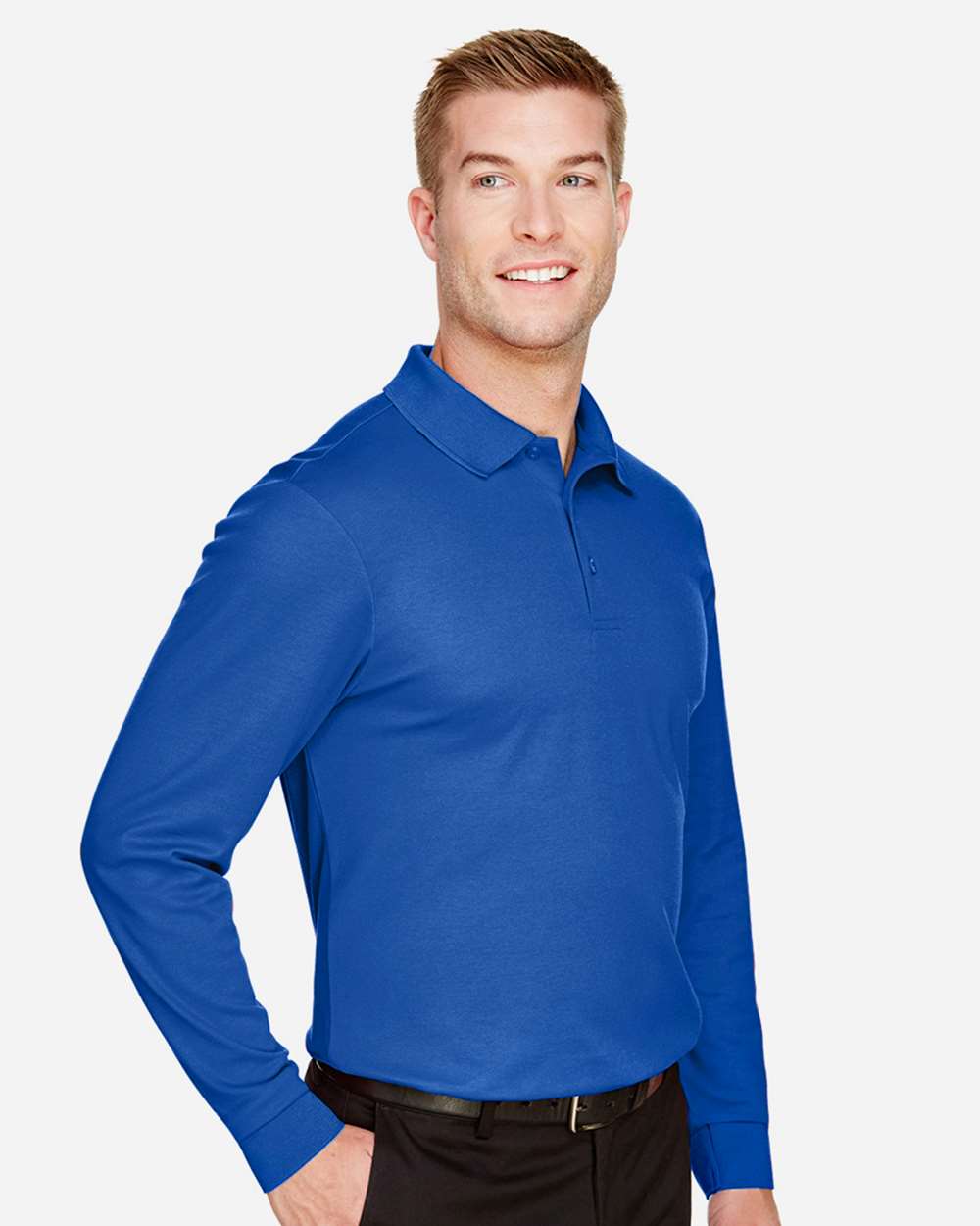 Devon & Jones-DG20LT-Men's CrownLux Performance® Tall Plaited Long Sleeve Polo - Image 26