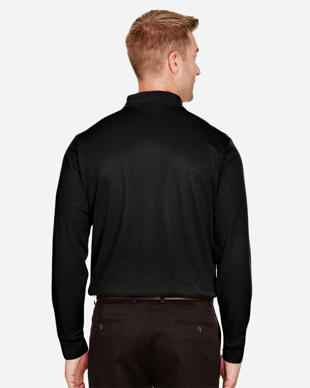 Devon & Jones-DG20LT-Men's CrownLux Performance® Tall Plaited Long Sleeve Polo - Image 5