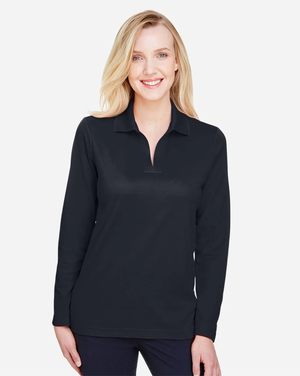 Devon & Jones-DG20LW-Women's CrownLux Performance® Plaited Long Sleeve Polo - Image 6