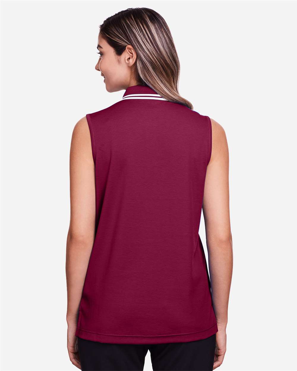 Devon & Jones-DG20SW-Women's CrownLux Performance® Plaited Tipped Sleeveless Polo - Image 11