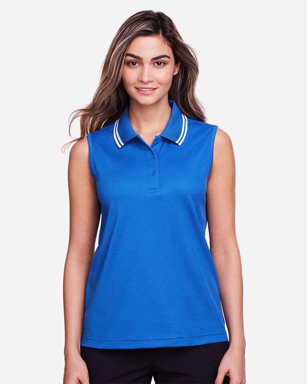 Devon & Jones-DG20SW-Women's CrownLux Performance® Plaited Tipped Sleeveless Polo - Image 14