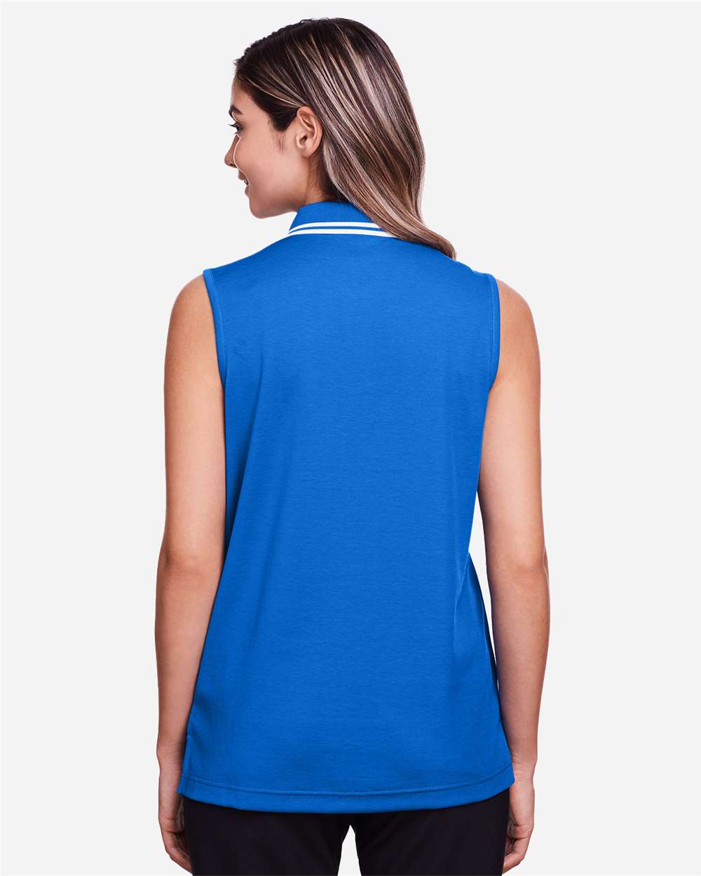 Devon & Jones-DG20SW-Women's CrownLux Performance® Plaited Tipped Sleeveless Polo - Image 16