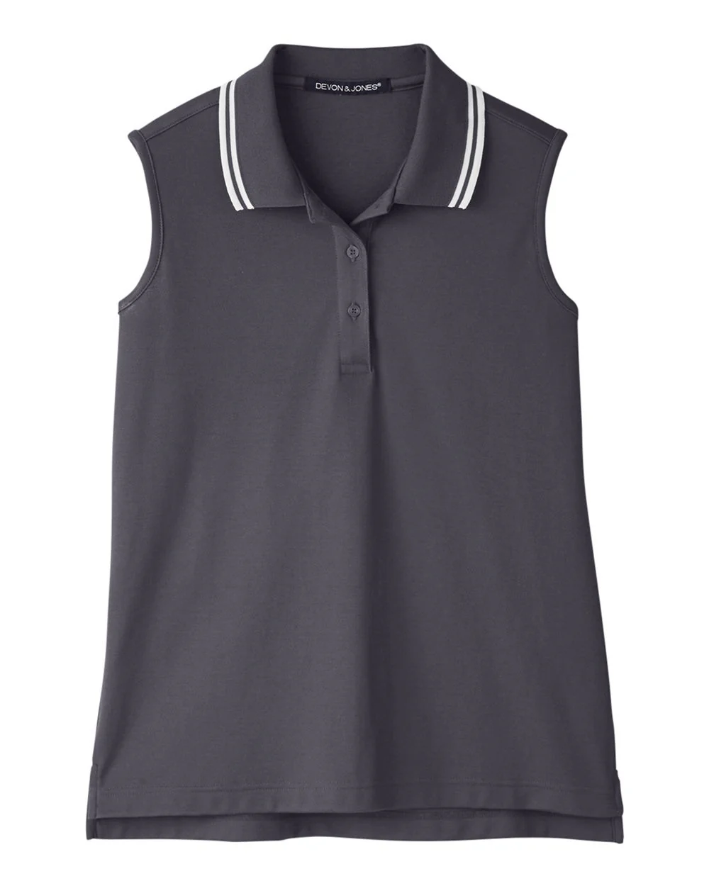 Devon & Jones-DG20SW-Women's CrownLux Performance® Plaited Tipped Sleeveless Polo - Image 17