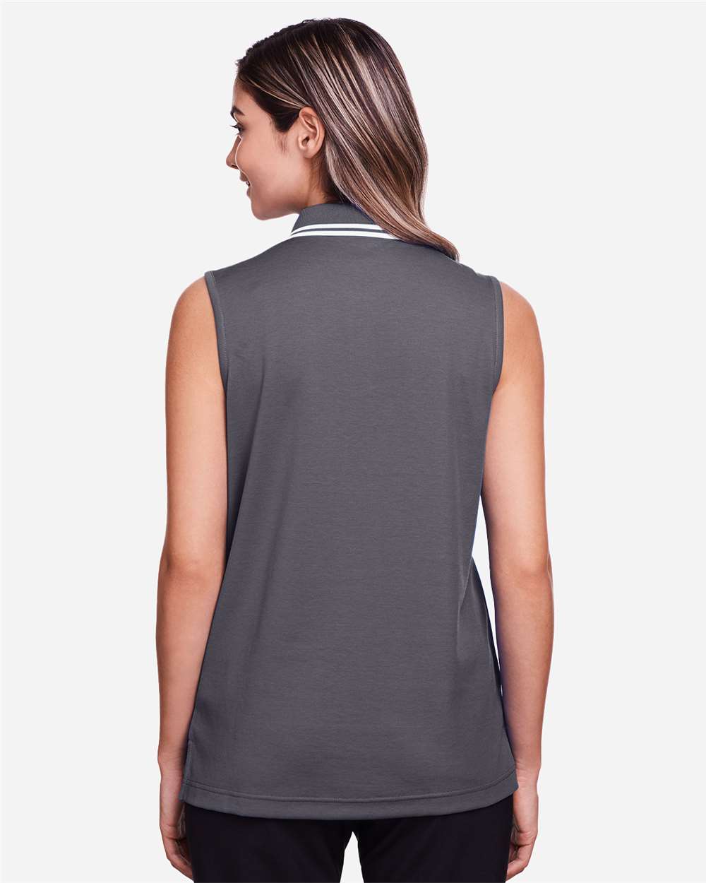 Devon & Jones-DG20SW-Women's CrownLux Performance® Plaited Tipped Sleeveless Polo - Image 21