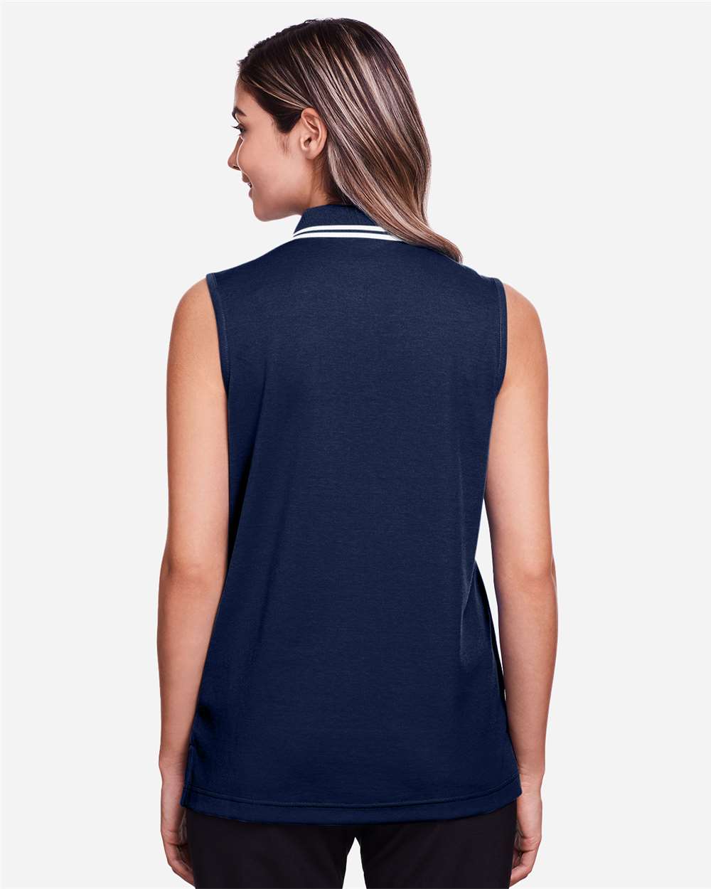 Devon & Jones-DG20SW-Women's CrownLux Performance® Plaited Tipped Sleeveless Polo - Image 26