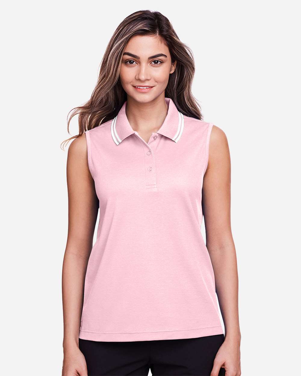 Devon & Jones-DG20SW-Women's CrownLux Performance® Plaited Tipped Sleeveless Polo - Image 29