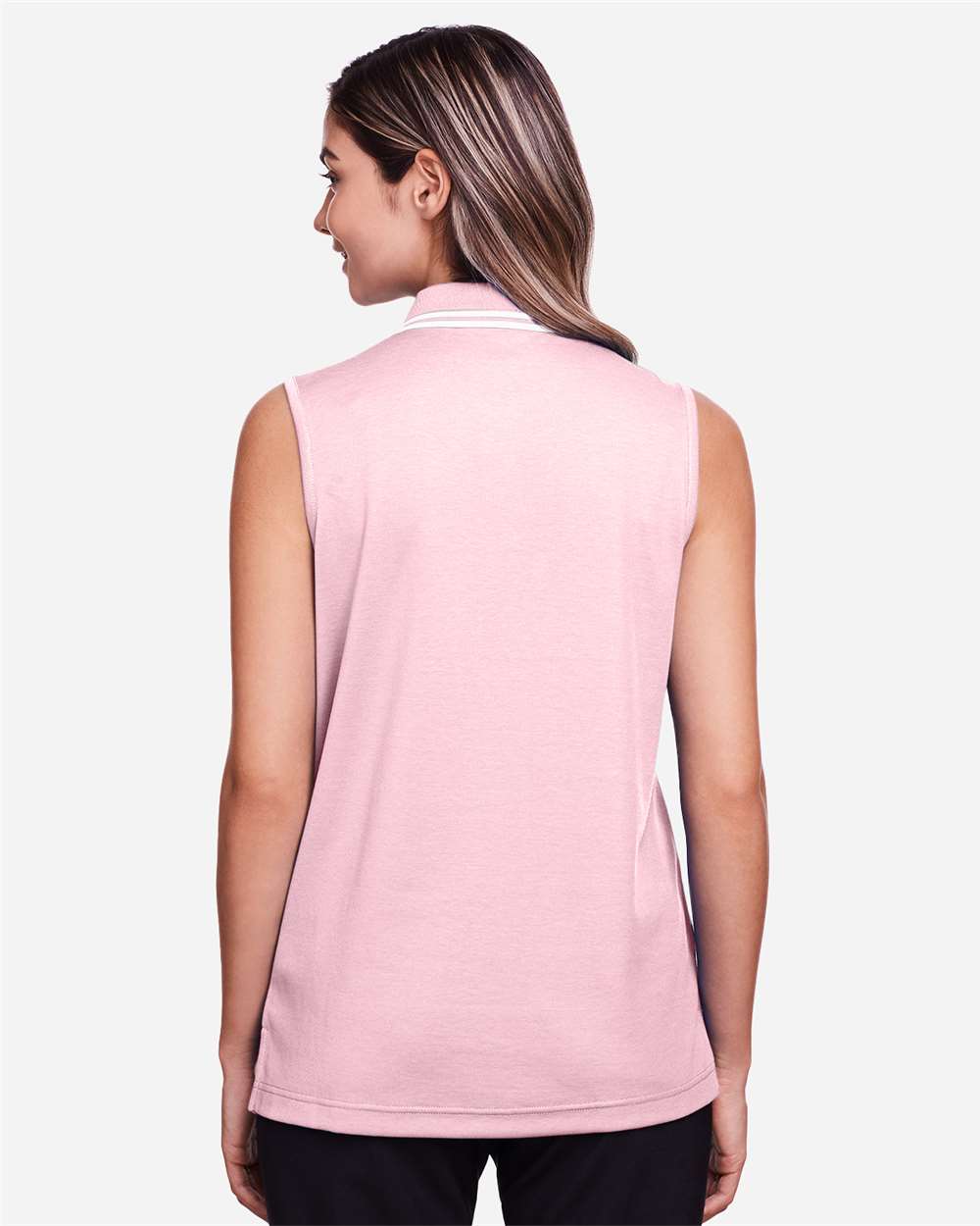 Devon & Jones-DG20SW-Women's CrownLux Performance® Plaited Tipped Sleeveless Polo - Image 31