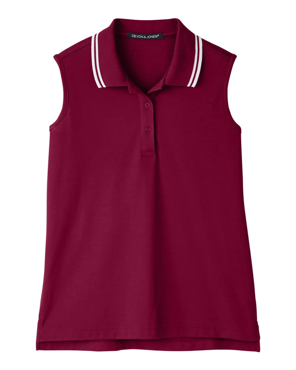 Devon & Jones-DG20SW-Women's CrownLux Performance® Plaited Tipped Sleeveless Polo - Image 7