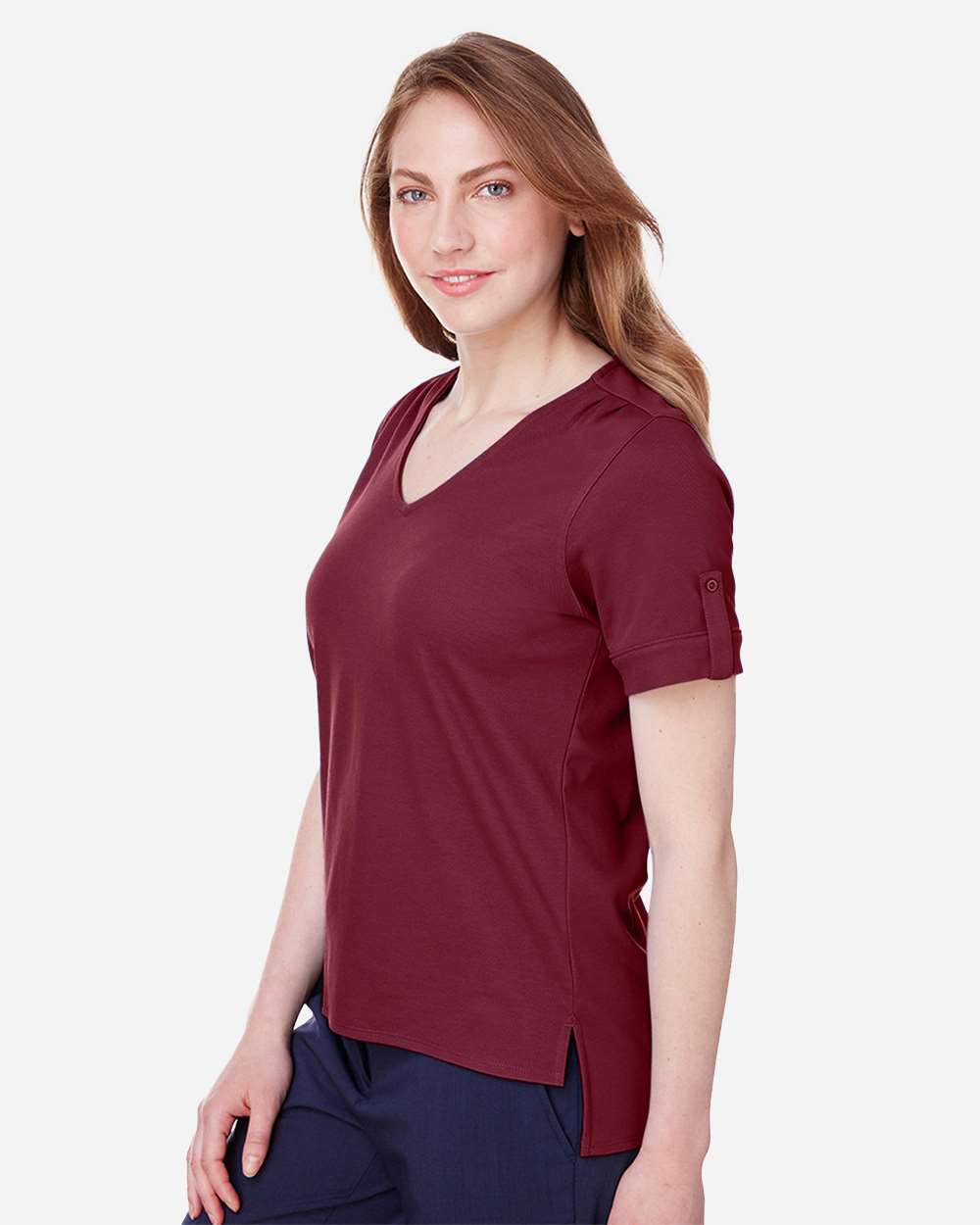Devon & Jones-DG20WB-Women's CrownLux Performance® Plaited Rolled Sleeve Shirt - Image 10