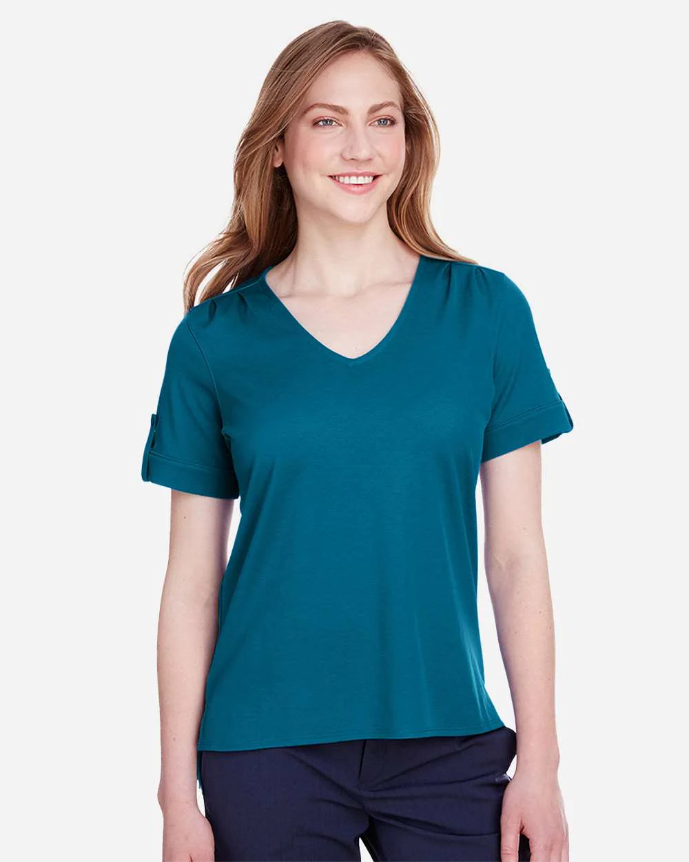 Devon & Jones-DG20WB-Women's CrownLux Performance® Plaited Rolled Sleeve Shirt - Image 14