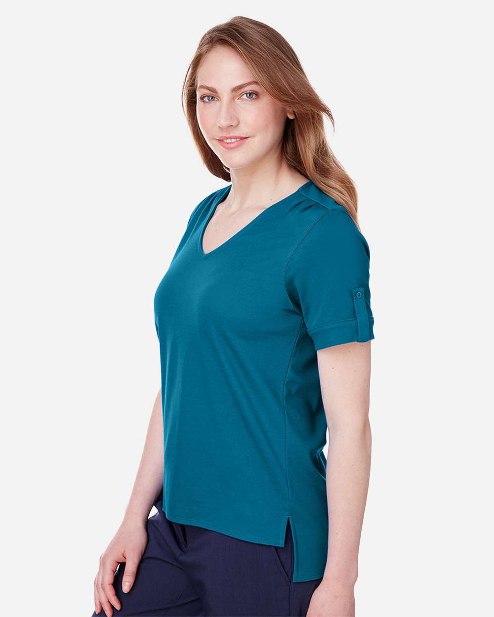 Devon & Jones-DG20WB-Women's CrownLux Performance® Plaited Rolled Sleeve Shirt - Image 15
