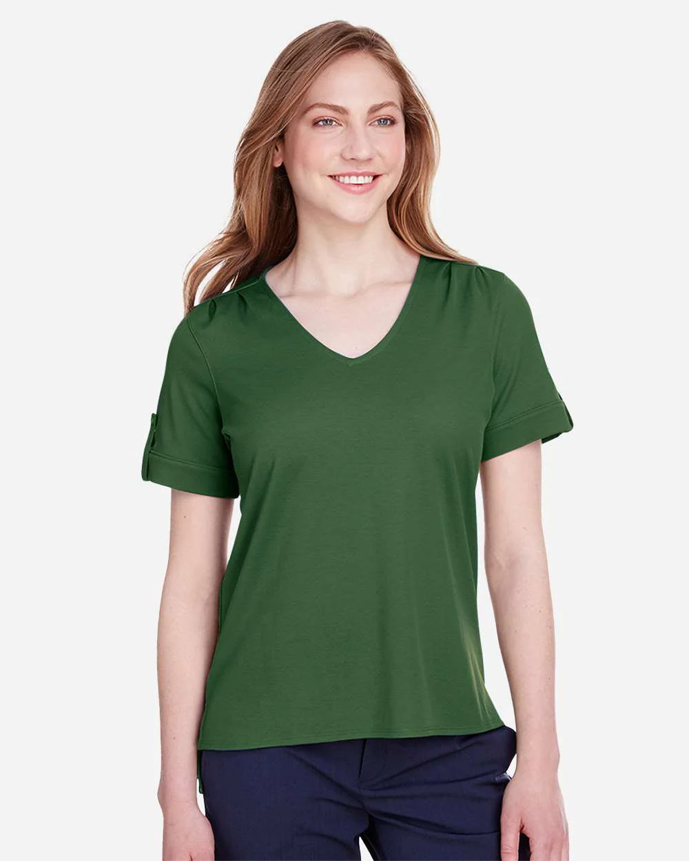 Devon & Jones-DG20WB-Women's CrownLux Performance® Plaited Rolled Sleeve Shirt - Image 19