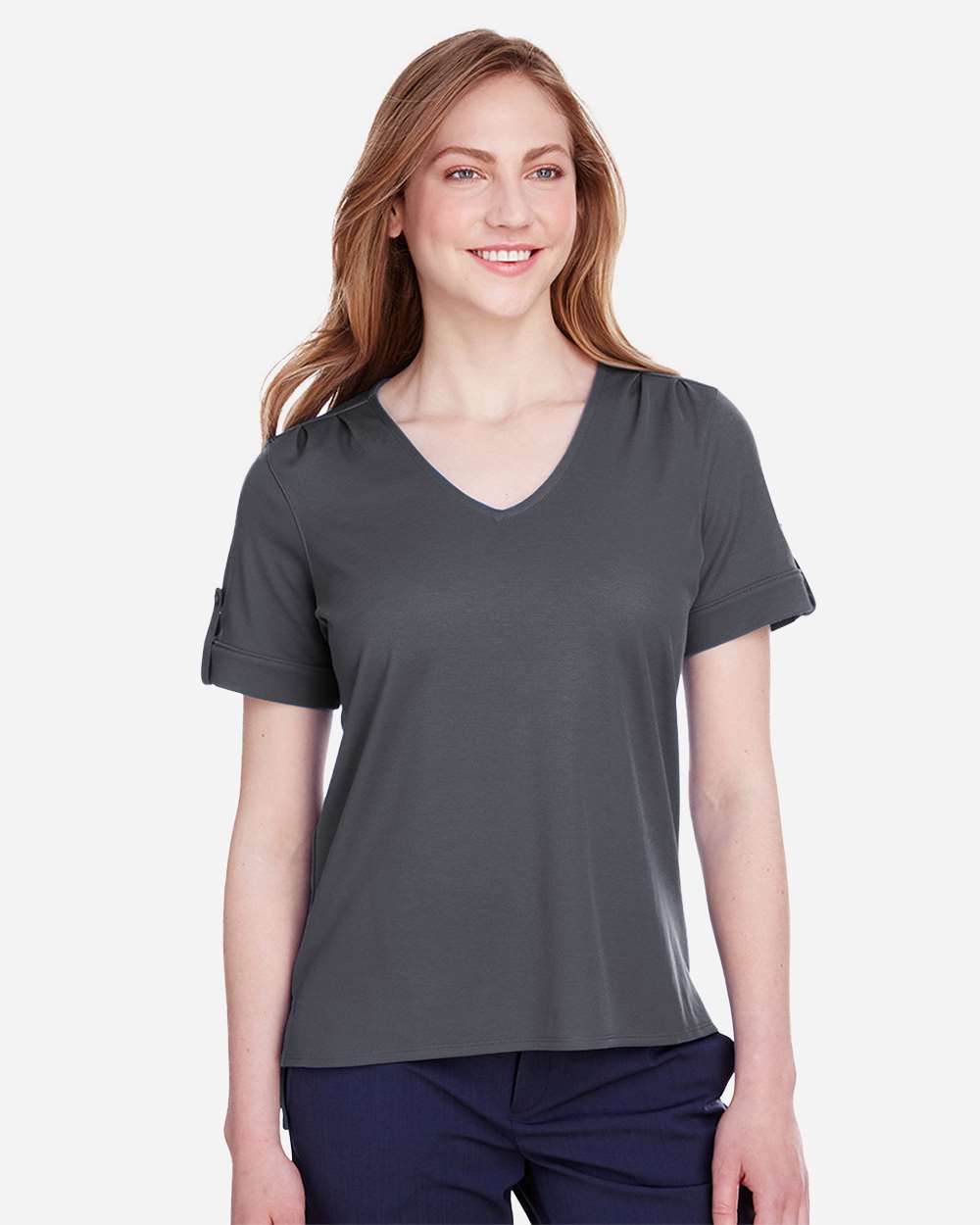 Devon & Jones-DG20WB-Women's CrownLux Performance® Plaited Rolled Sleeve Shirt - Image 24