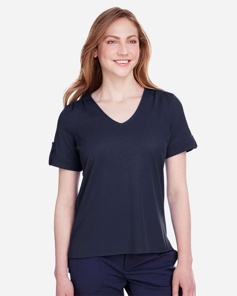 Devon & Jones-DG20WB-Women's CrownLux Performance® Plaited Rolled Sleeve Shirt - Image 29