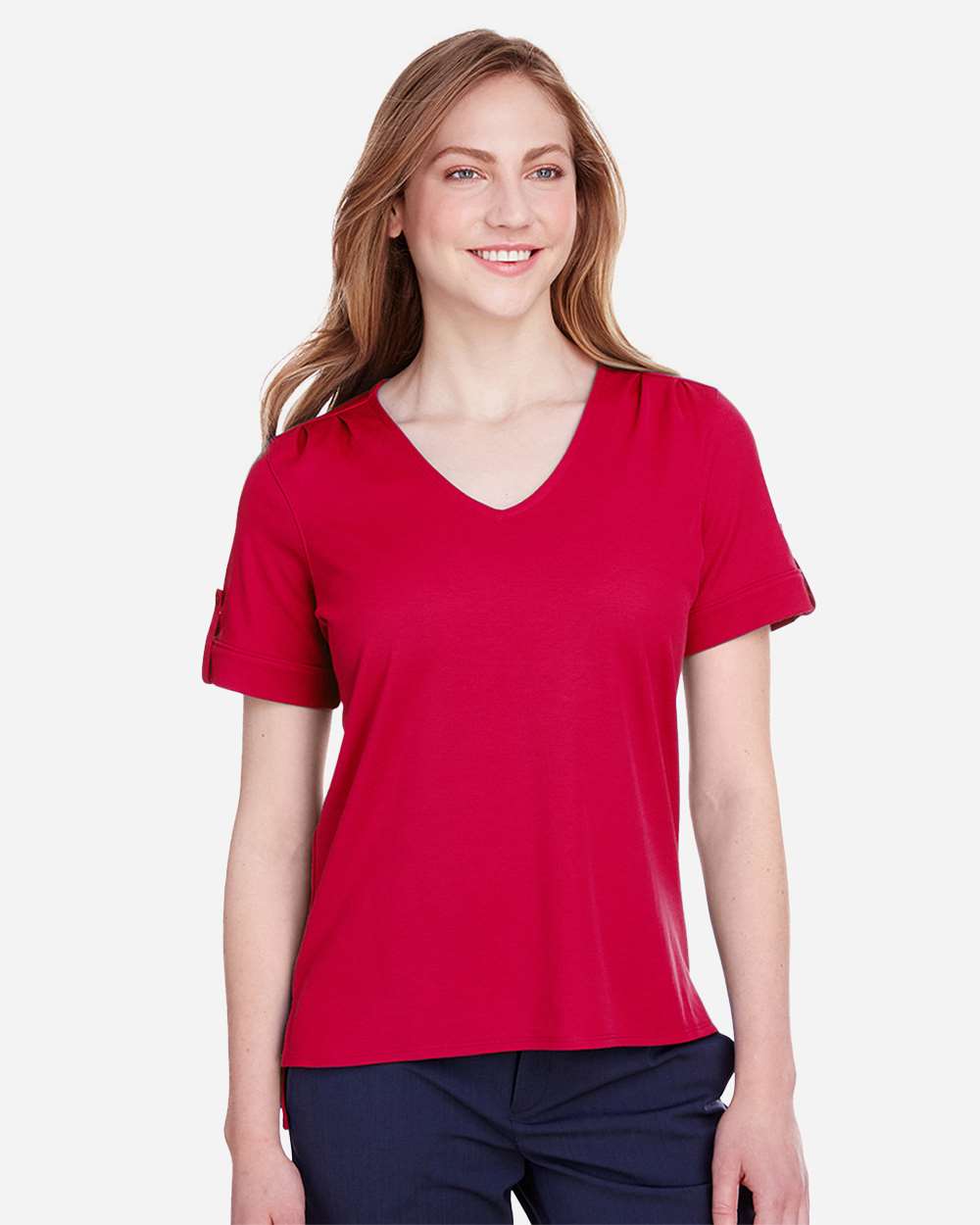Devon & Jones-DG20WB-Women's CrownLux Performance® Plaited Rolled Sleeve Shirt - Image 34
