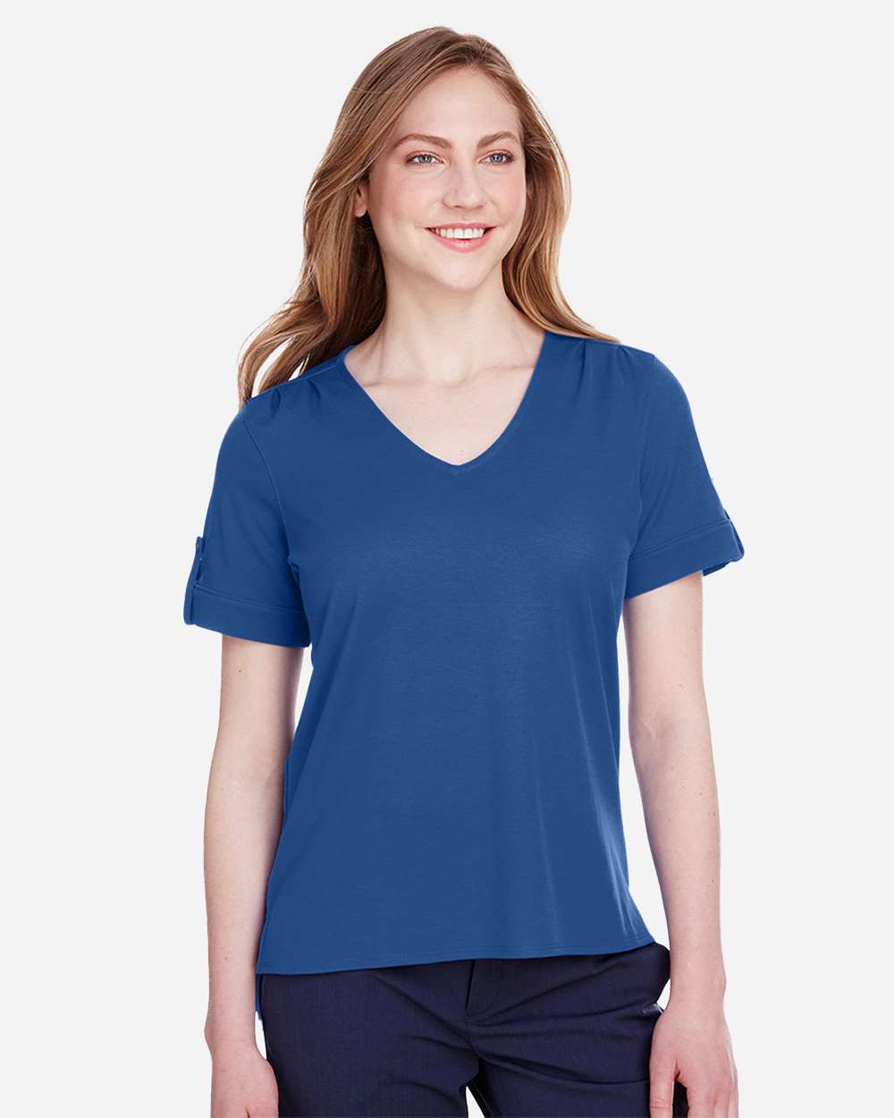 Devon & Jones-DG20WB-Women's CrownLux Performance® Plaited Rolled Sleeve Shirt - Image 39