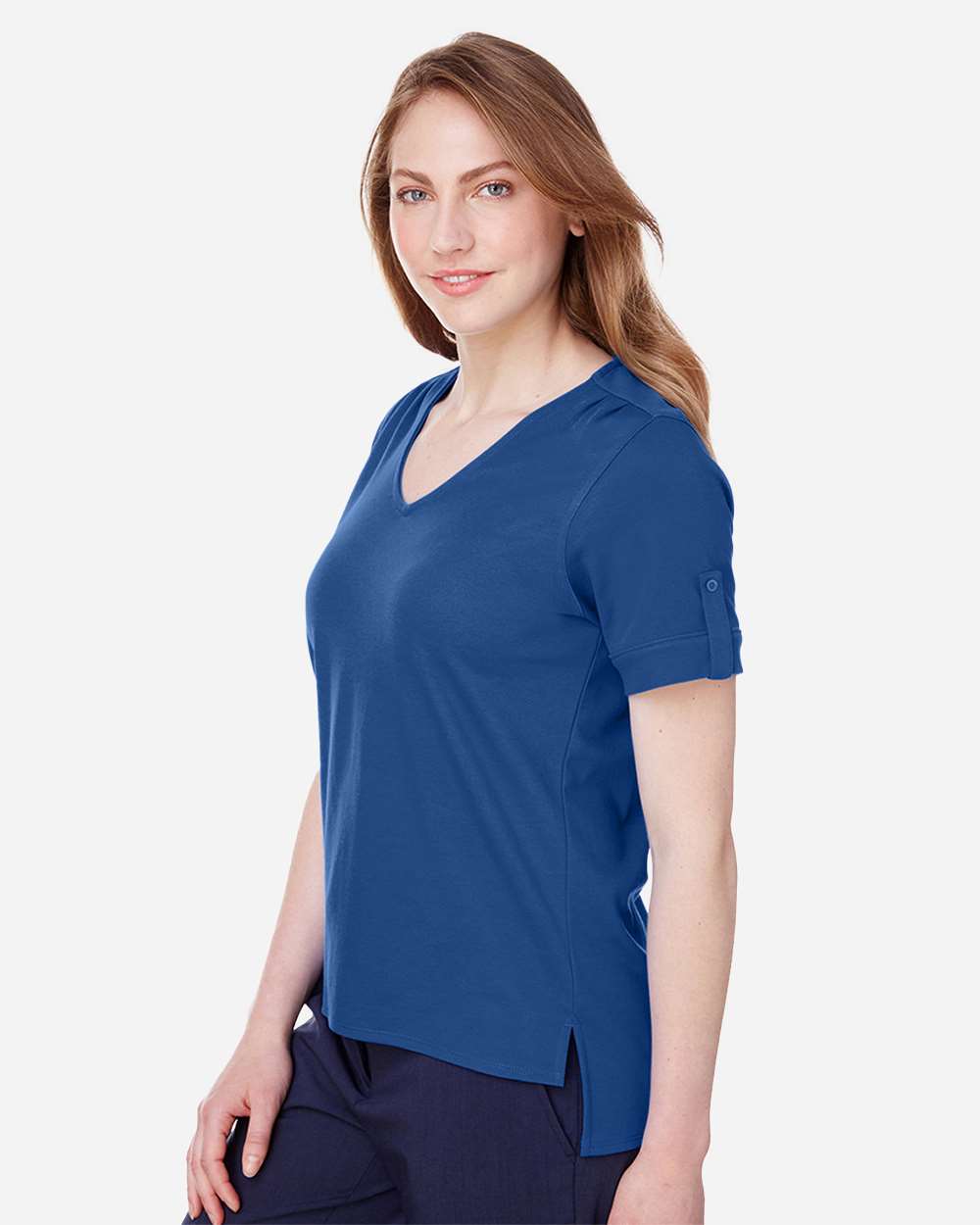 Devon & Jones-DG20WB-Women's CrownLux Performance® Plaited Rolled Sleeve Shirt - Image 40