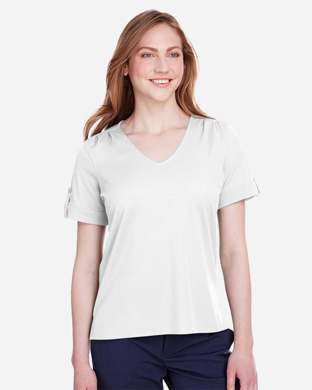 Devon & Jones-DG20WB-Women's CrownLux Performance® Plaited Rolled Sleeve Shirt - Image 44