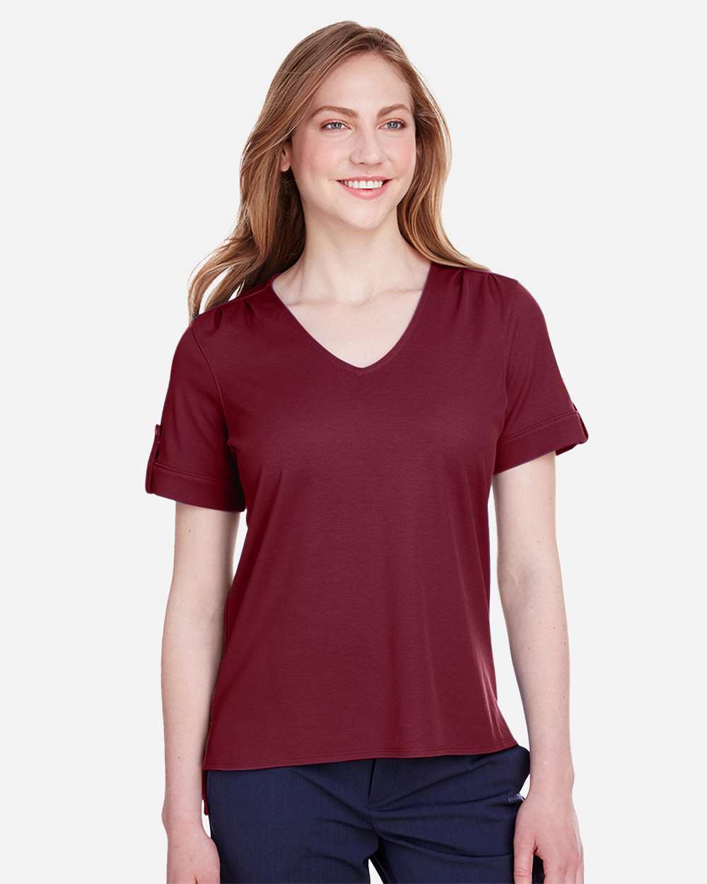 Devon & Jones-DG20WB-Women's CrownLux Performance® Plaited Rolled Sleeve Shirt - Image 9