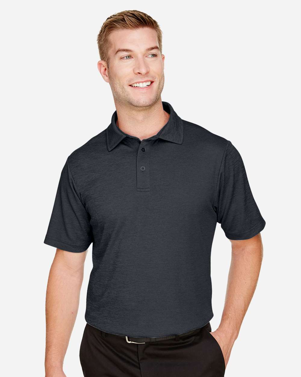 Devon & Jones-DG22-Men's CrownLux Performance® Address Mélange Polo - Image 3