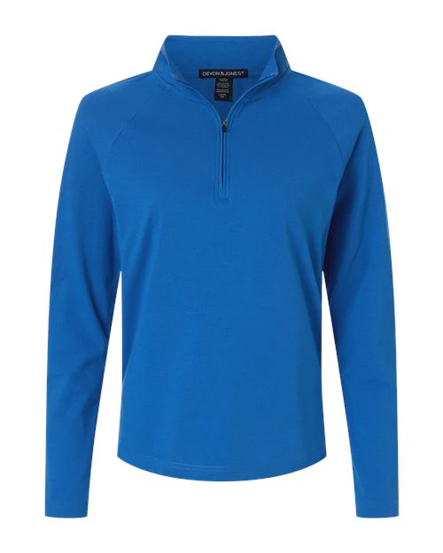 Devon & Jones-DG402W-Women's Seaton Pebble Textured Quarter-Zip Pullover - Image 2