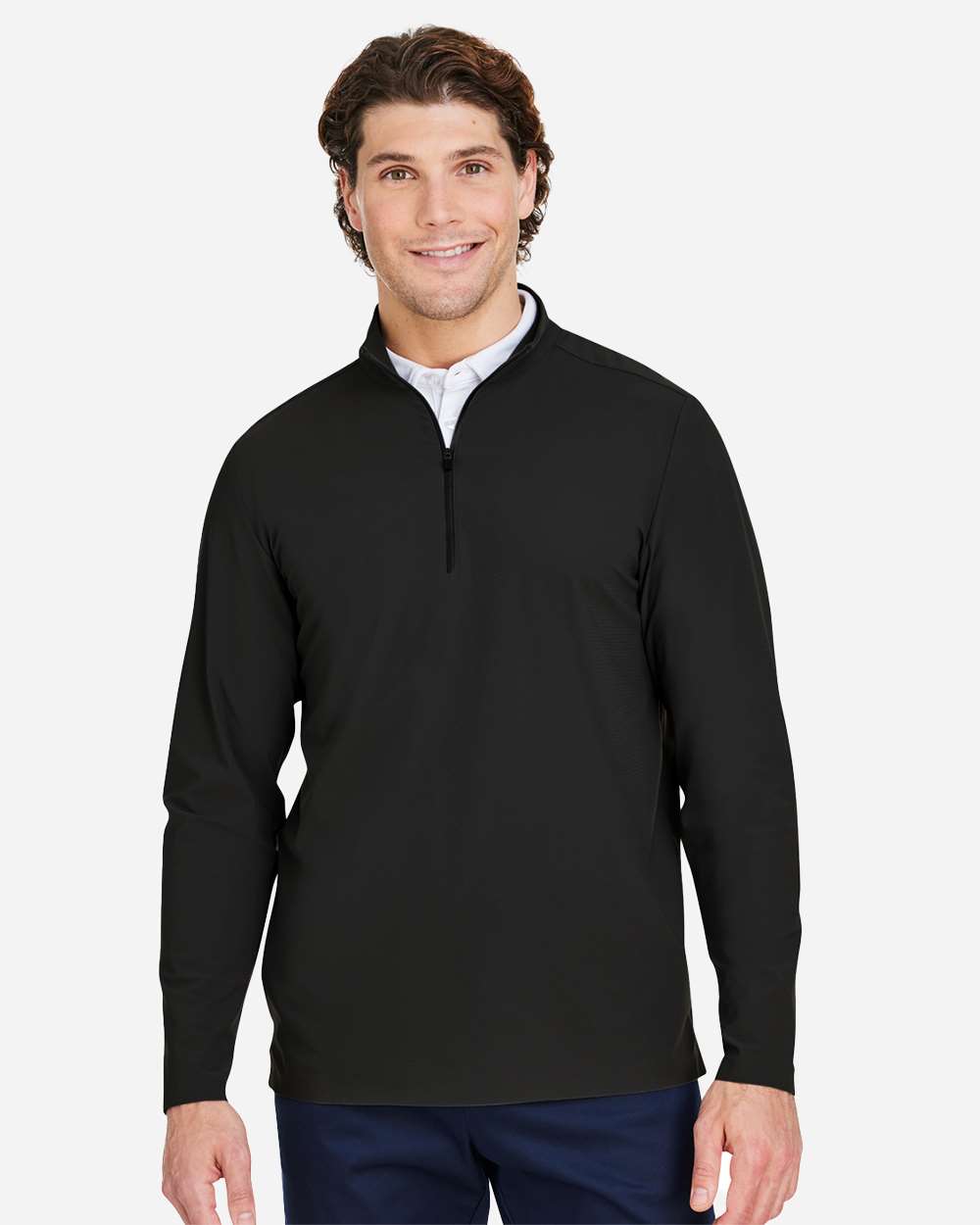 Devon & Jones-DG410-Men's CrownLux Performance® Windsor Welded Quarter-Zip Pullover - Image 4