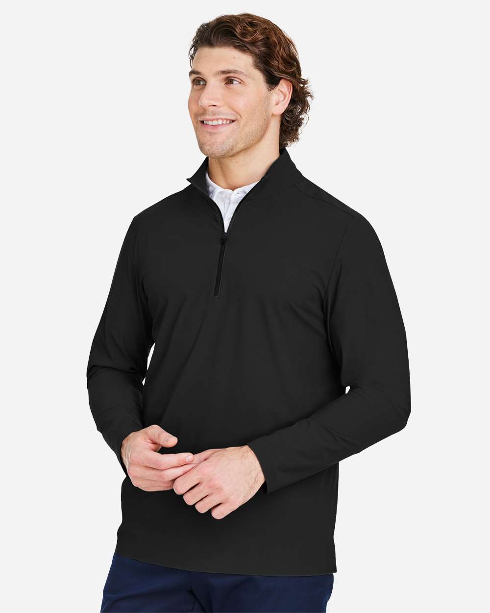 Devon & Jones-DG410-Men's CrownLux Performance® Windsor Welded Quarter-Zip Pullover - Image 5