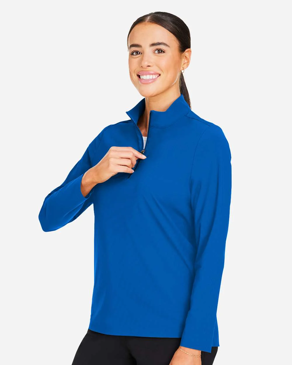 Devon & Jones-DG410W-Women's CrownLux Performance® Windsor Welded Quarter-Zip Pullover - Image 12