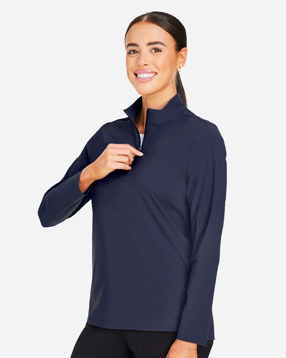 Devon & Jones-DG410W-Women's CrownLux Performance® Windsor Welded Quarter-Zip Pullover - Image 24