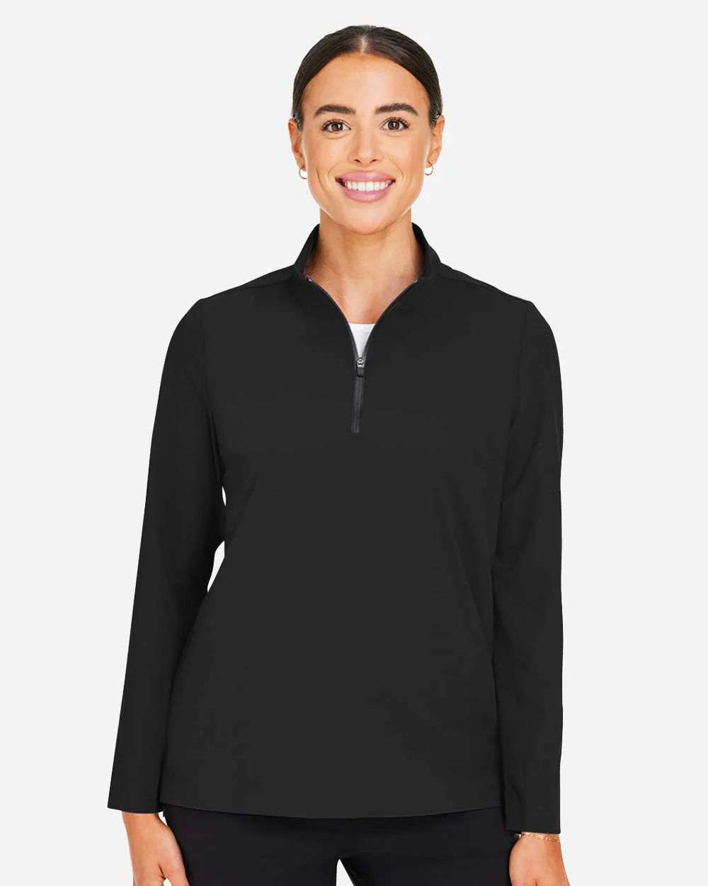 Devon & Jones-DG410W-Women's CrownLux Performance® Windsor Welded Quarter-Zip Pullover - Image 4