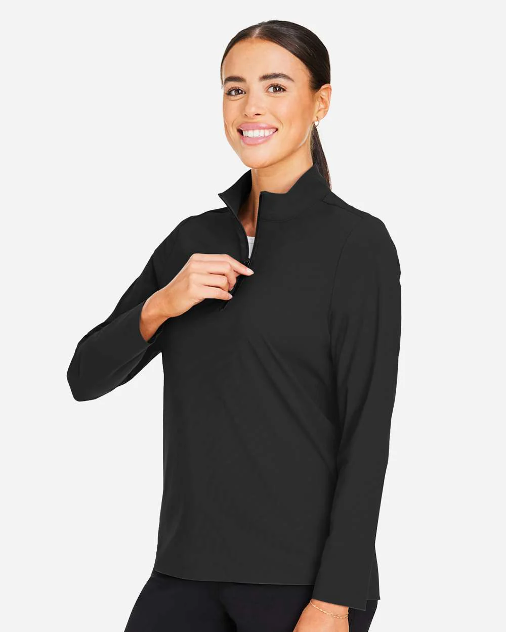 Devon & Jones-DG410W-Women's CrownLux Performance® Windsor Welded Quarter-Zip Pullover - Image 5