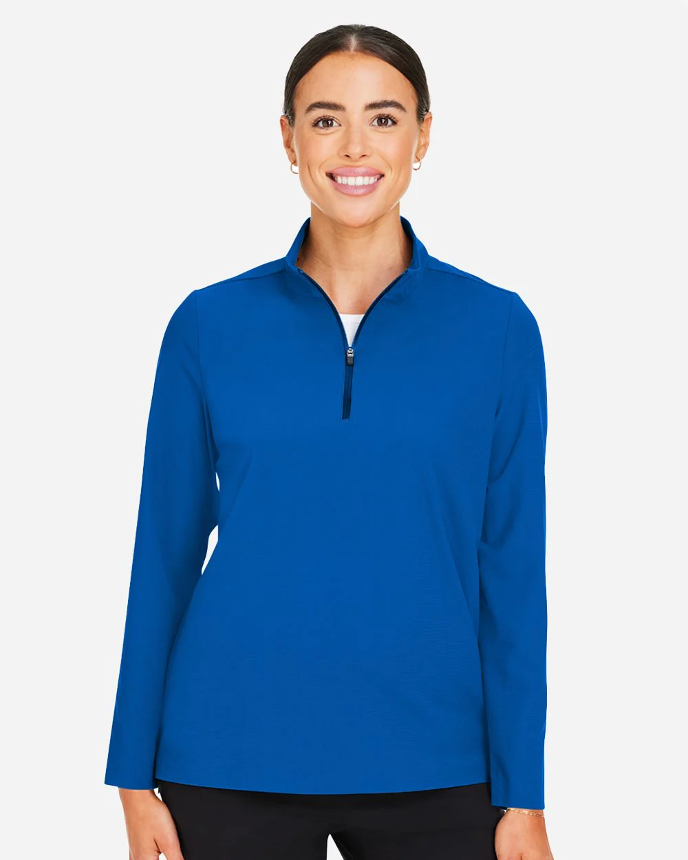 Devon & Jones-DG410W-Women's CrownLux Performance® Windsor Welded Quarter-Zip Pullover - Image 7