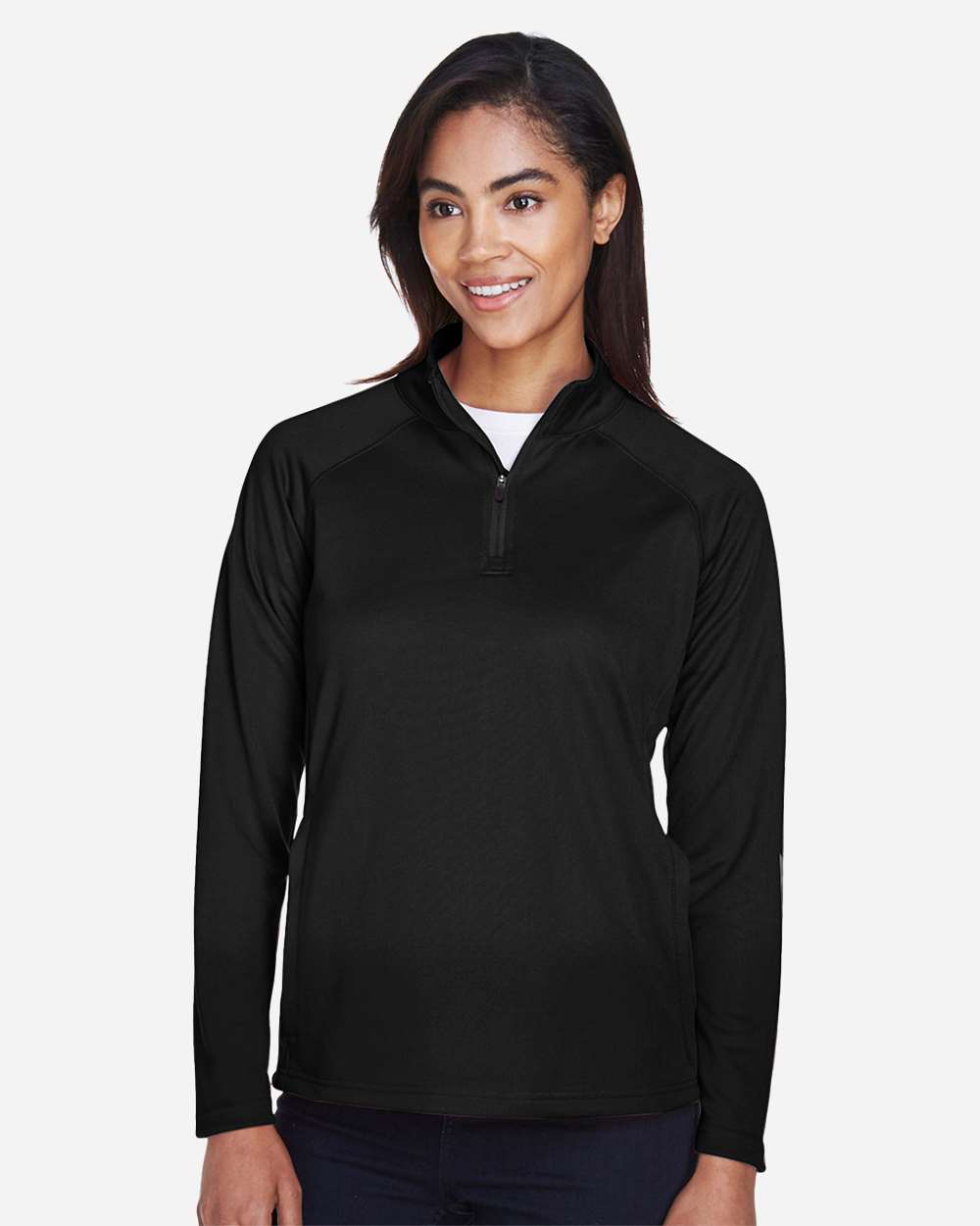 Devon & Jones-DG440W-Women's Stretch Tech-Shell® Compass Quarter-Zip Pullover - Image 3