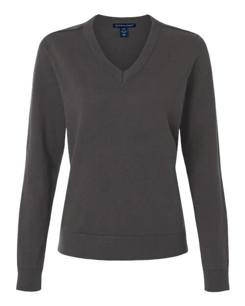Devon & Jones-DG445W-Women's New Classics V-Neck Sweater - Image 3