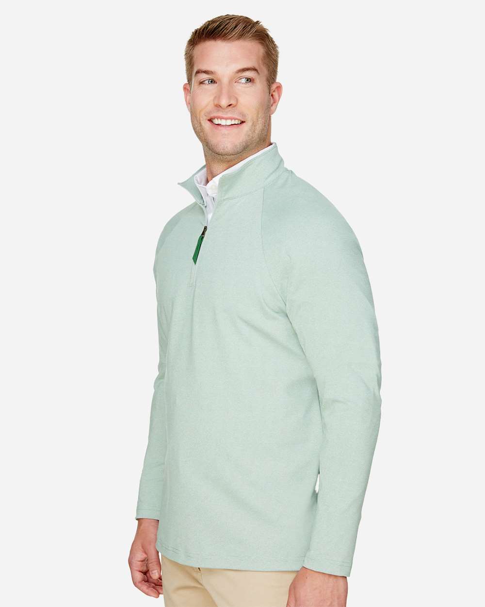 Devon & Jones-DG480-Men's CrownLux Performance® Clubhouse Micro-Stripe Quarter-Zip Pullover - Image 10