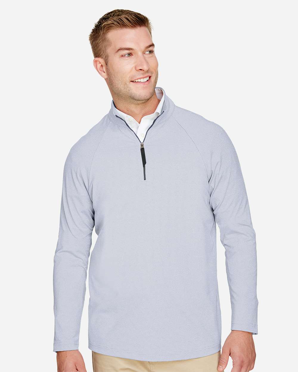 Devon & Jones-DG480-Men's CrownLux Performance® Clubhouse Micro-Stripe Quarter-Zip Pullover - Image 14