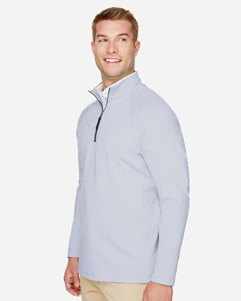 Devon & Jones-DG480-Men's CrownLux Performance® Clubhouse Micro-Stripe Quarter-Zip Pullover - Image 15