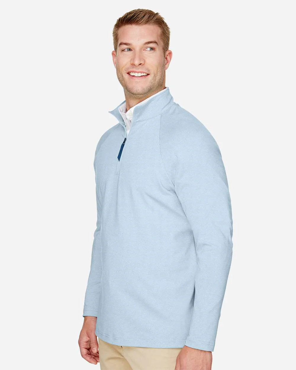 Devon & Jones-DG480-Men's CrownLux Performance® Clubhouse Micro-Stripe Quarter-Zip Pullover - Image 20