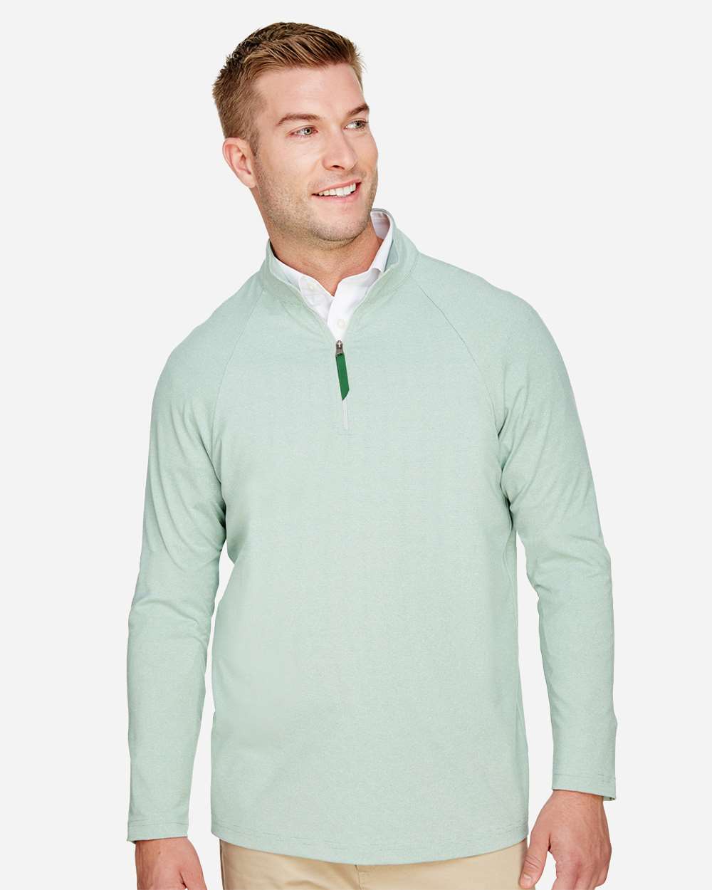 Devon & Jones-DG480-Men's CrownLux Performance® Clubhouse Micro-Stripe Quarter-Zip Pullover - Image 9