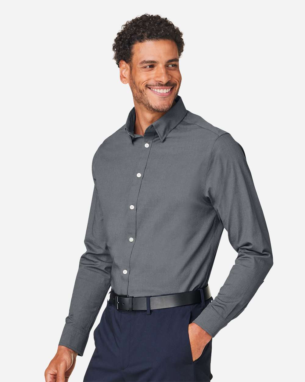 Devon & Jones-DG505-Men's CrownLux Performance® Spencer Poplin Dress Shirt - Image 12