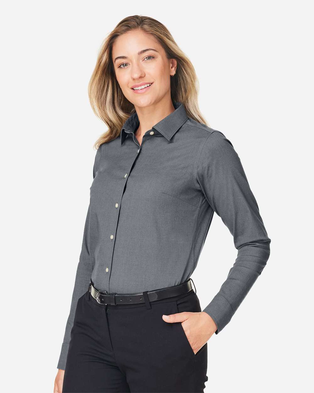 Devon & Jones-DG505W-Women's CrownLux Performance® Spencer Poplin Dress Shirt - Image 12