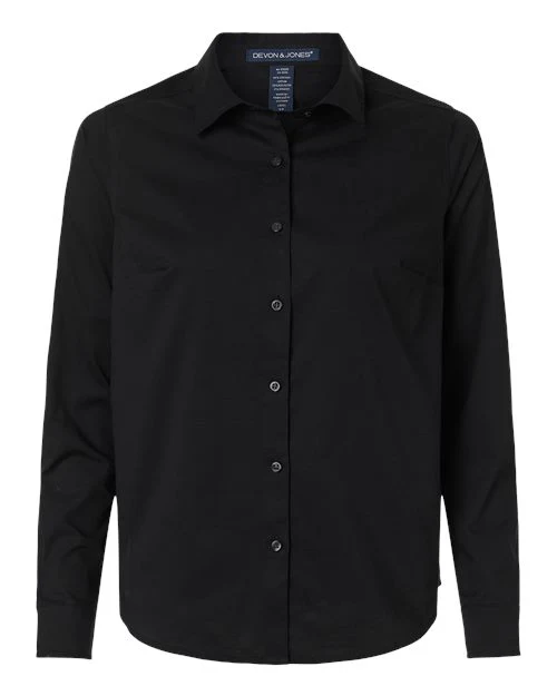 Devon & Jones-DG505W-Women's CrownLux Performance® Spencer Poplin Dress Shirt - Image 26