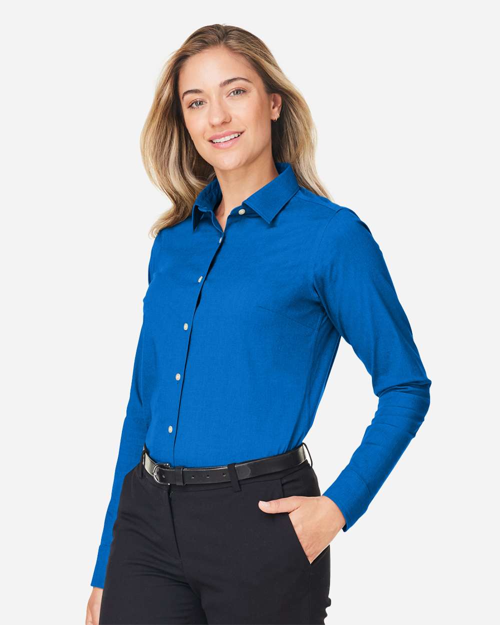 Devon & Jones-DG505W-Women's CrownLux Performance® Spencer Poplin Dress Shirt - Image 5